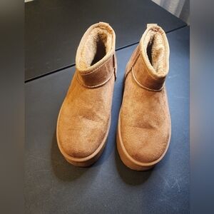 Olivia & Kate Tan Suede Ankle Boots